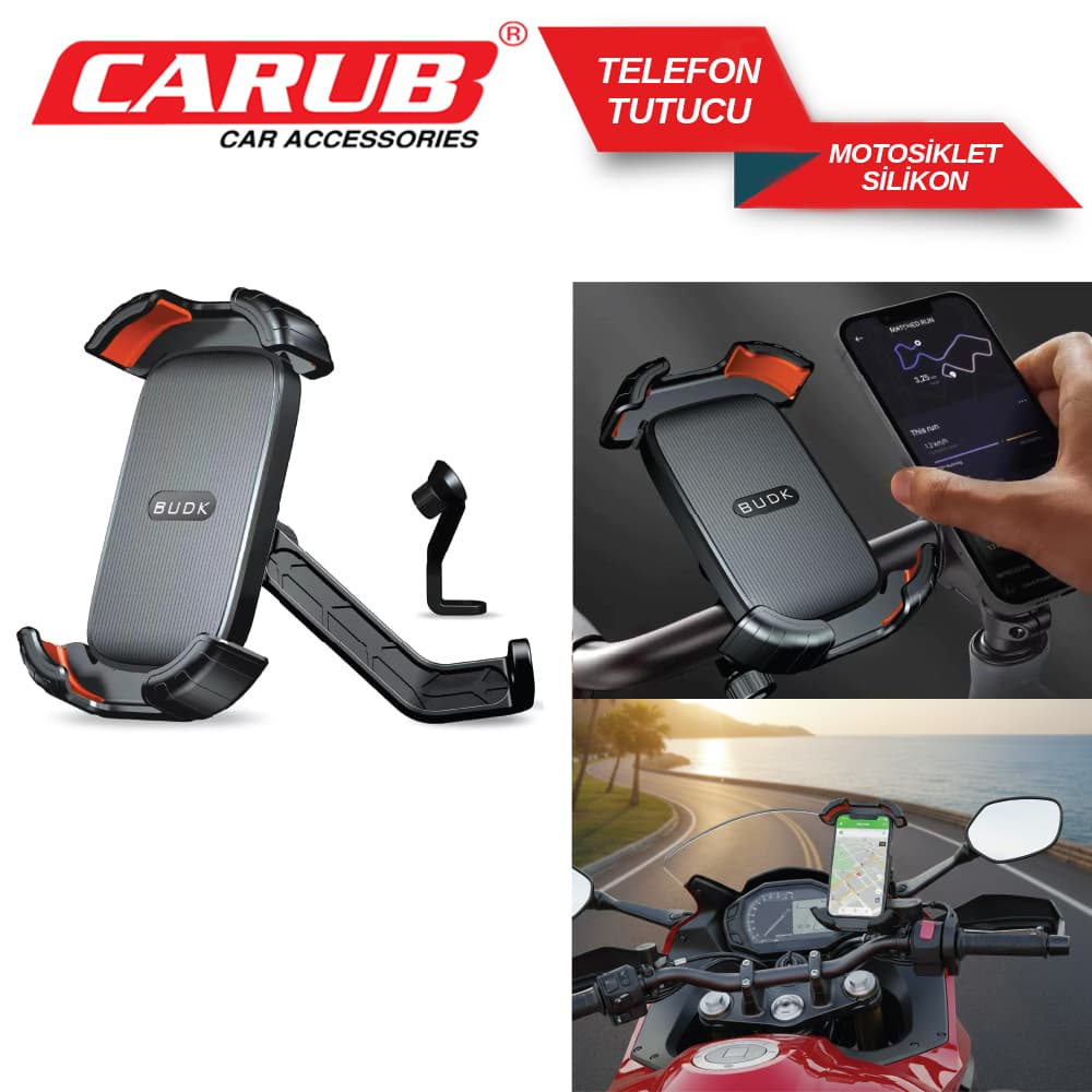 Telefon Tutucu Motorsiklet Metal  Silikon