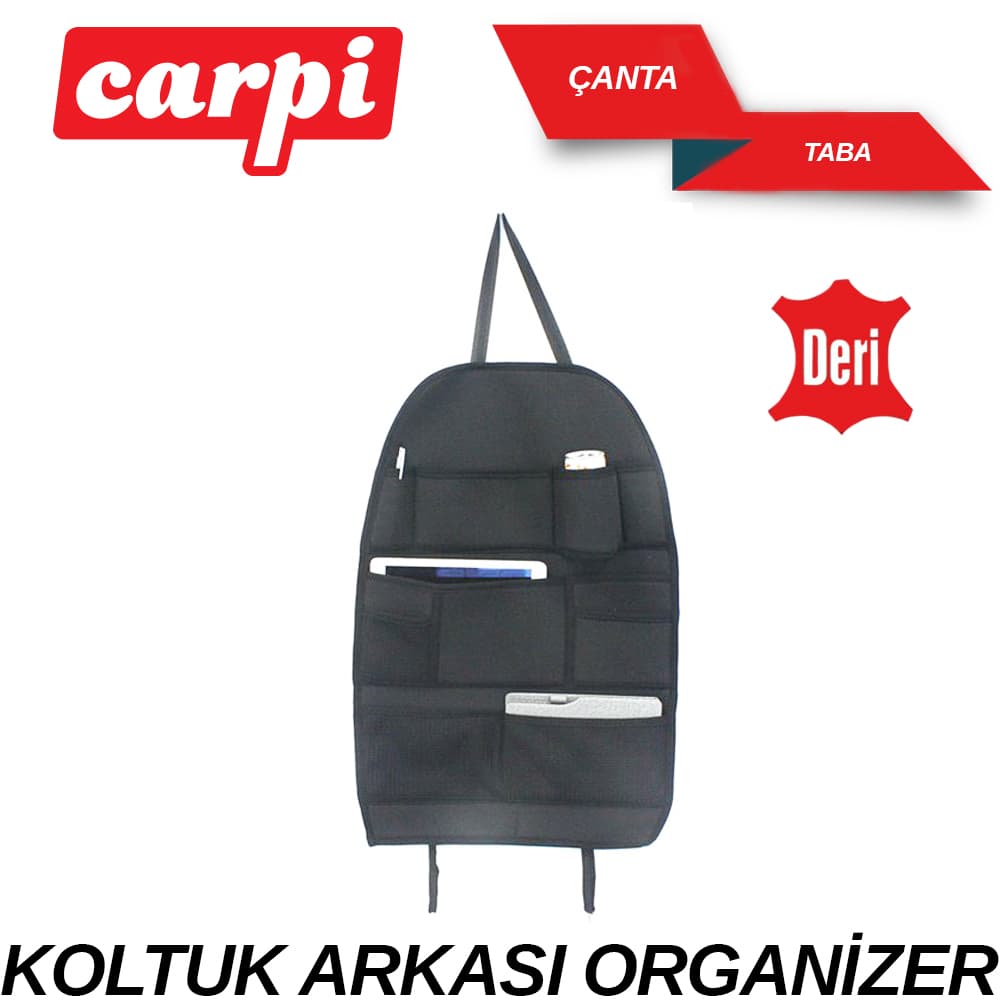 Koltuk Arkası Organizer Deri Çanta  Taba
