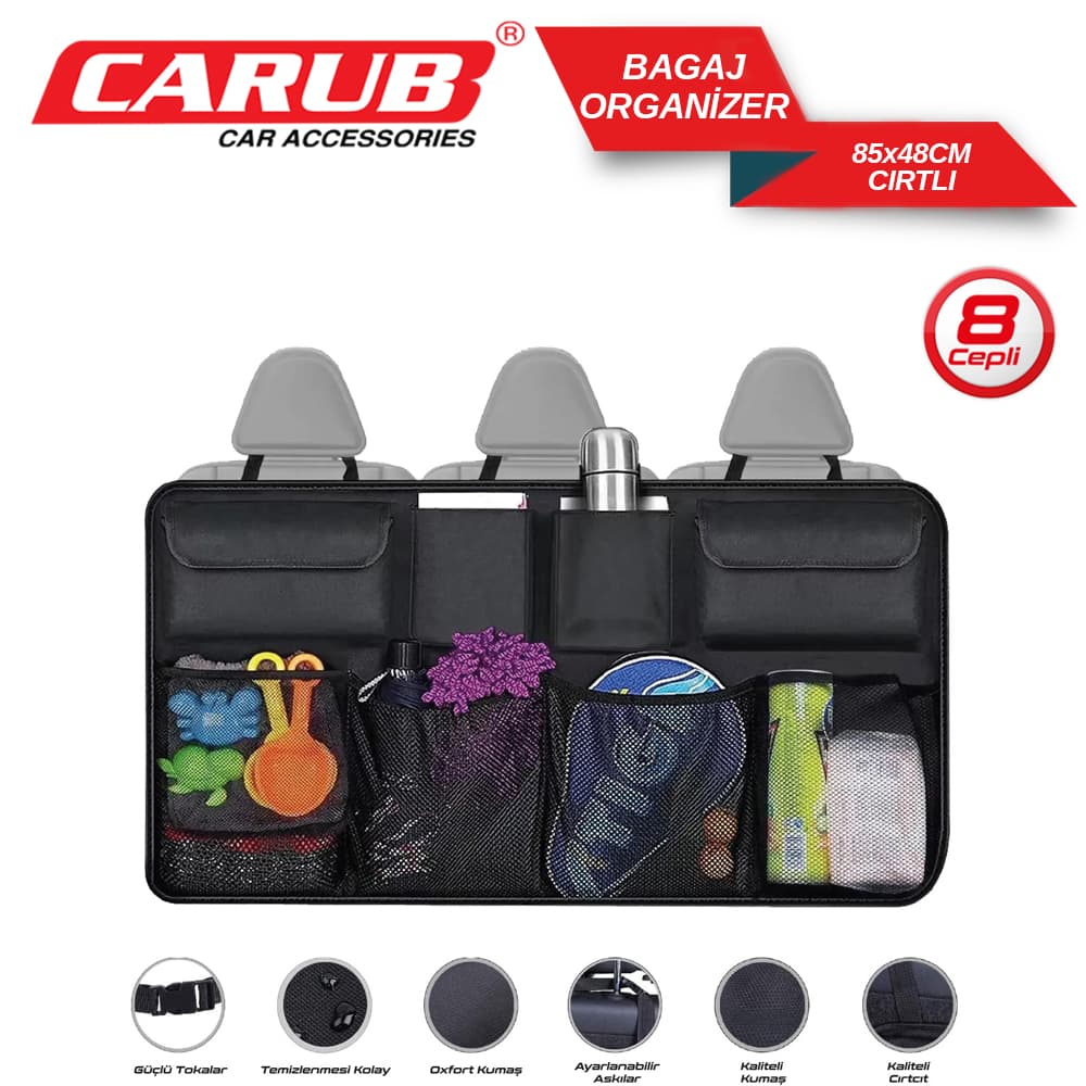 Oto Bagaj Organizer 8 Cepli 85x48cm Cırtlı