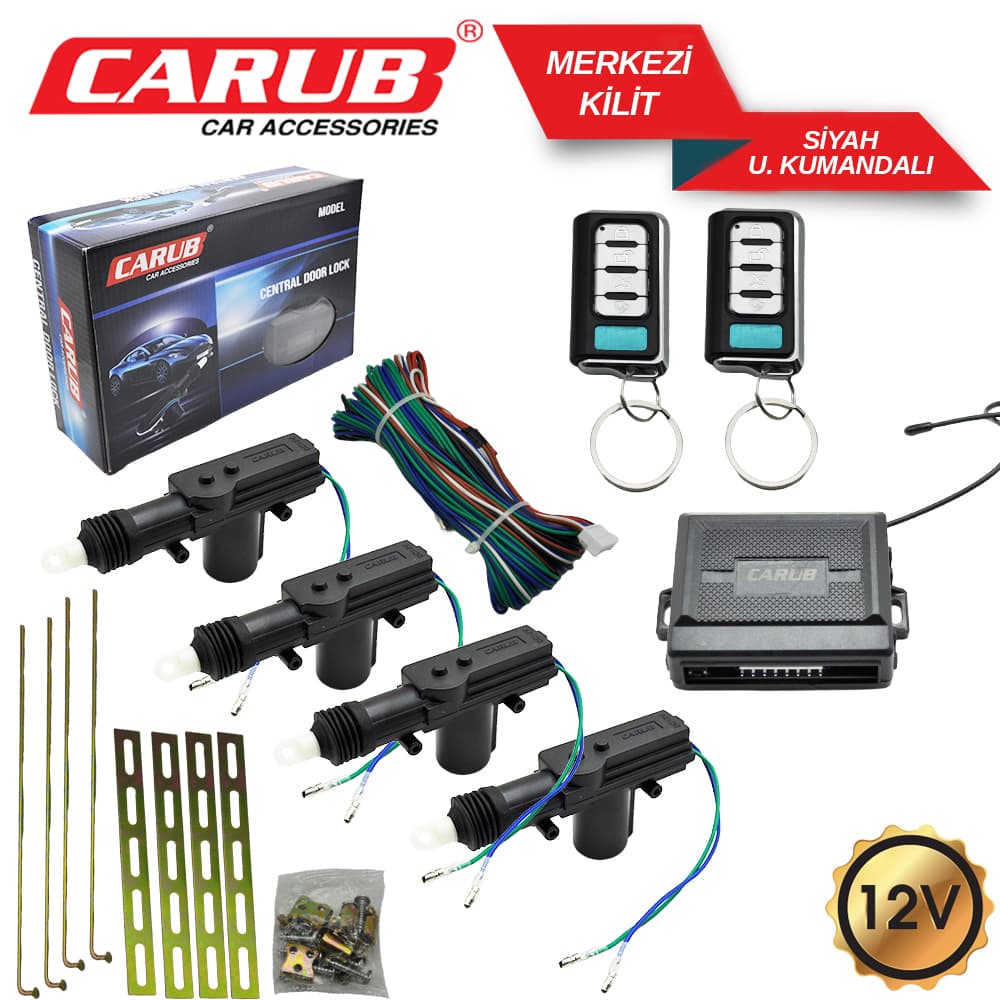 Merkezi Kilit 12V U. Kumandalı Siyah Krom